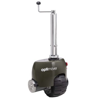 Optimover Electric Trailer Dolly solid rubber wheel close-up